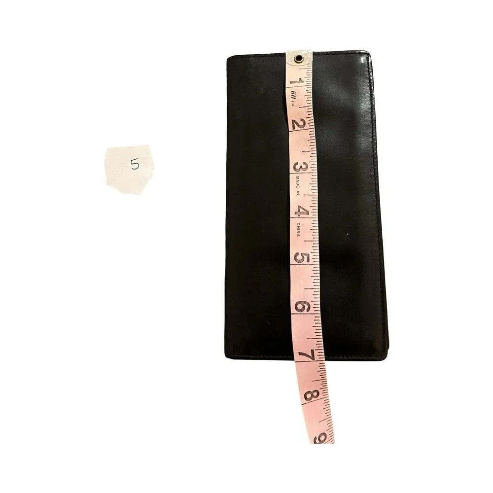 Authentic Dunhill Black Oxford Leather Bifold Long Wallet Made in France